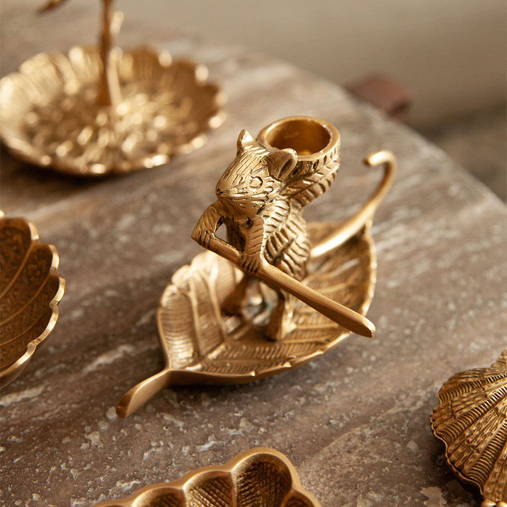 Bramble Brass Candle Holder