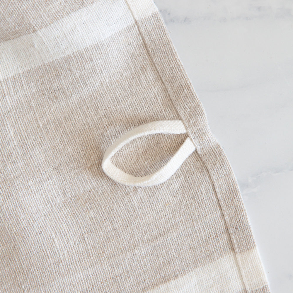 Brollie Stripe Linen Tea Towel Biscuit