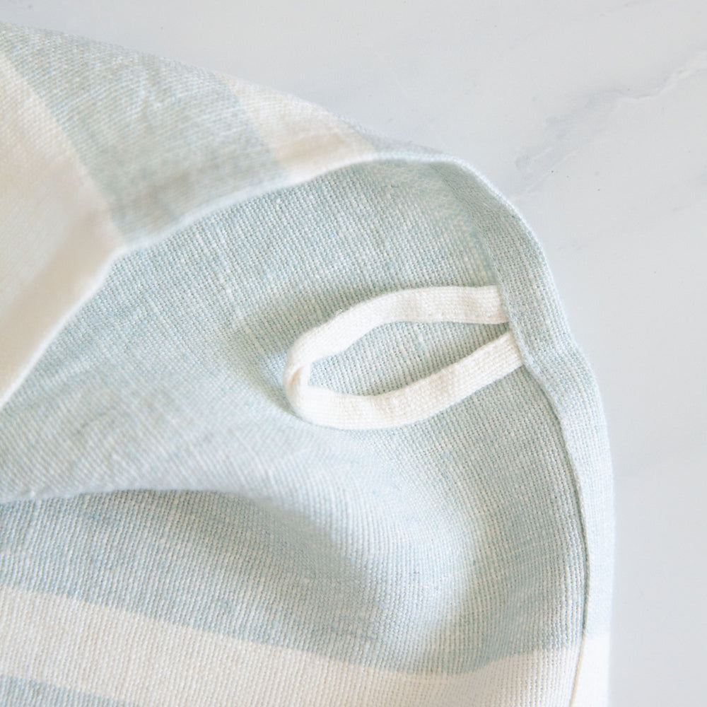 Brollie Stripe Linen Tea Towel Meadow Blue