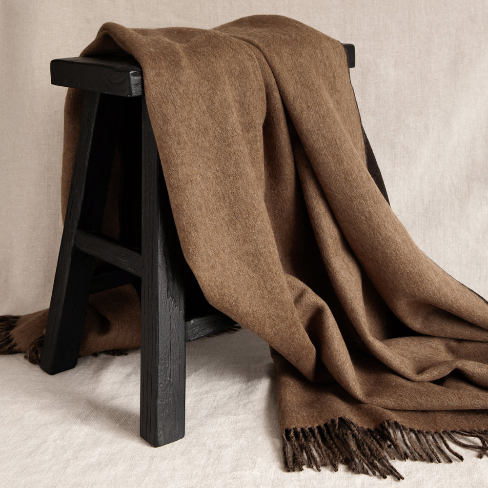 Merino Throw - Double Face Caramel & Chocolate – Pepperwhites by Tara ...