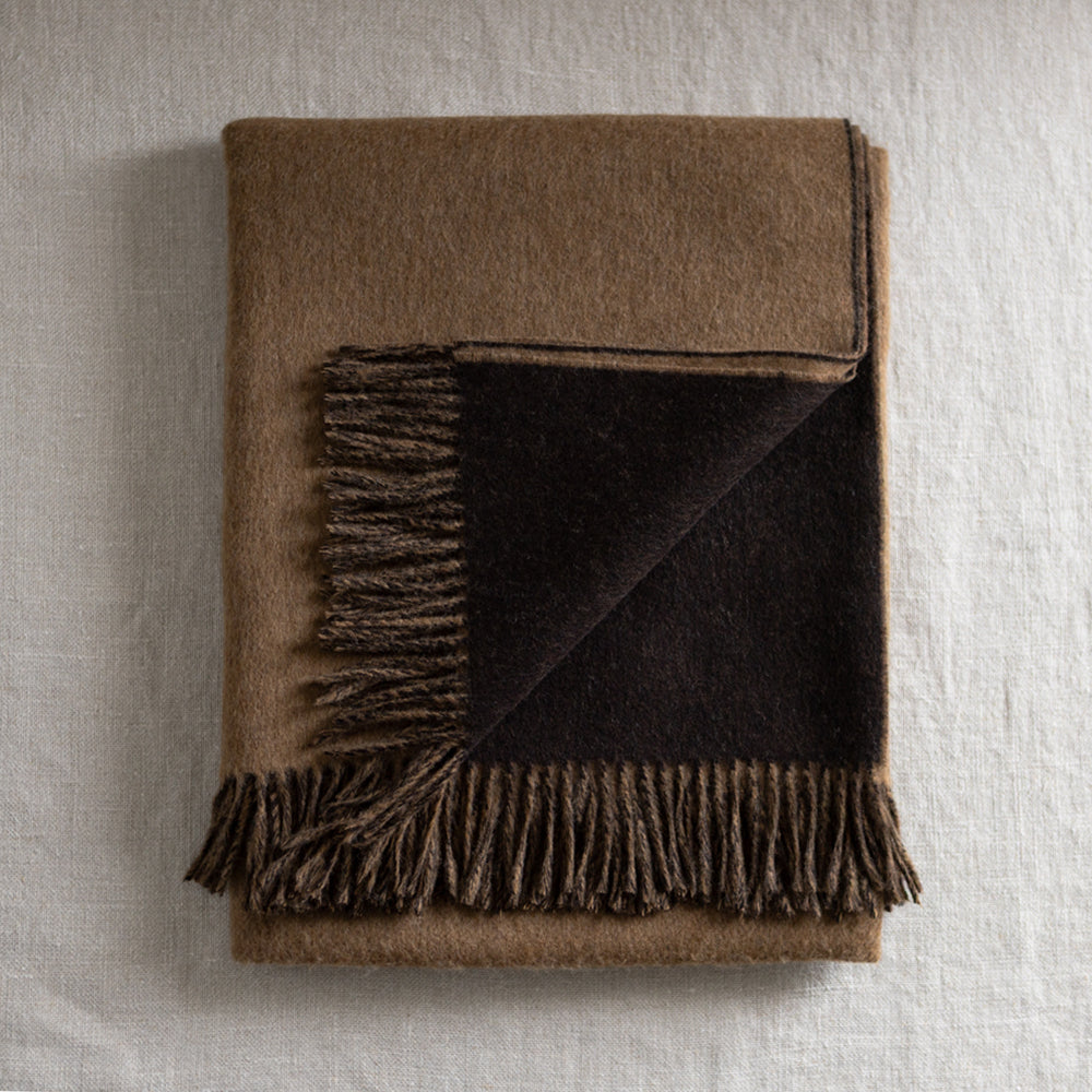Merino Throw - Double Face Caramel & Chocolate – Pepperwhites by Tara ...