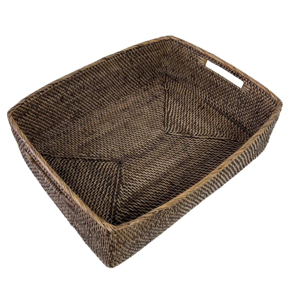 Brown Rattan Basket Rectangle