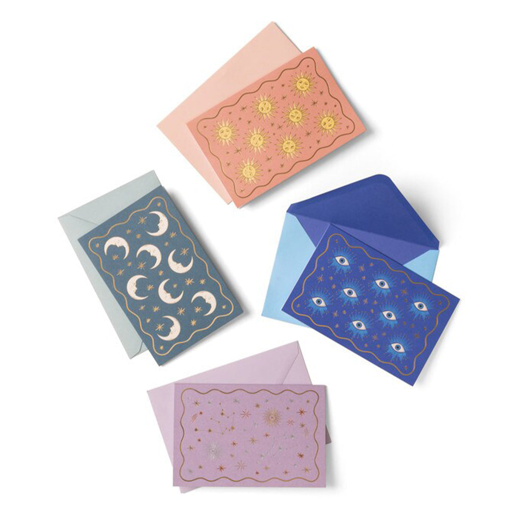 Set of 16 Notecards Set - Assorted Celestial