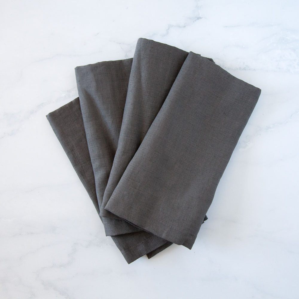 Charcoal linen napkins set of 4