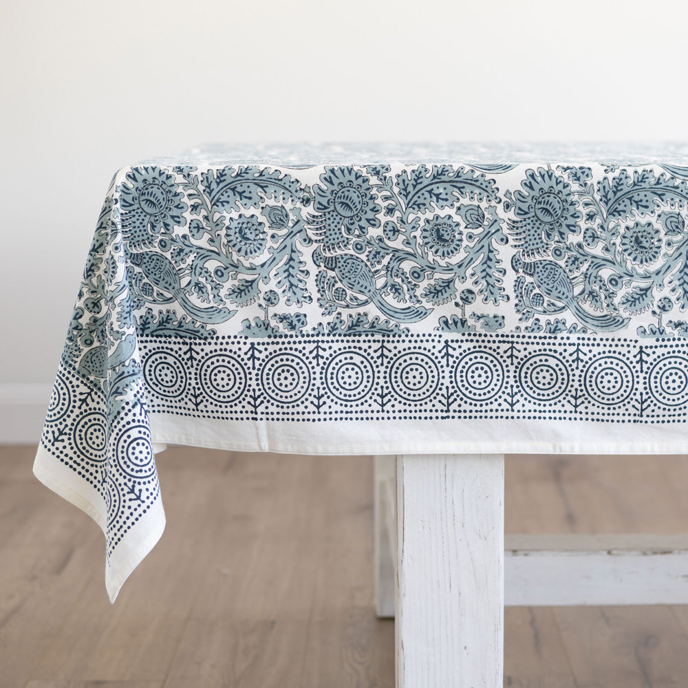 Chelsea Block Printed Tablecloth 280cm