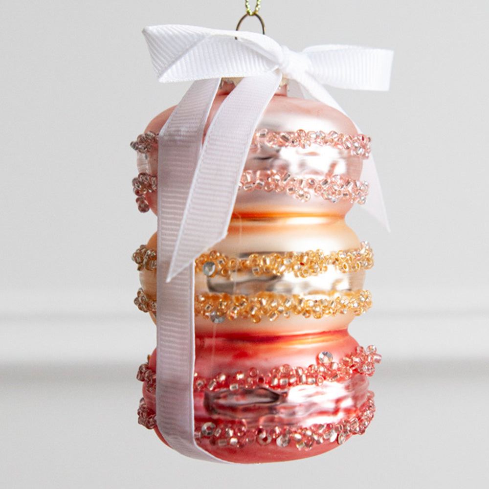 Peaches and Cream Macaron Ornament