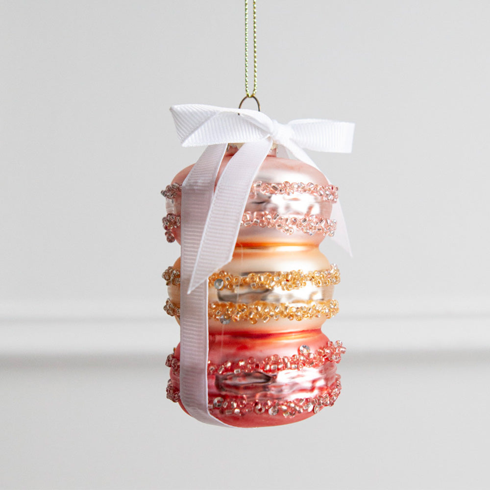 Peaches and Cream Macaron Ornament