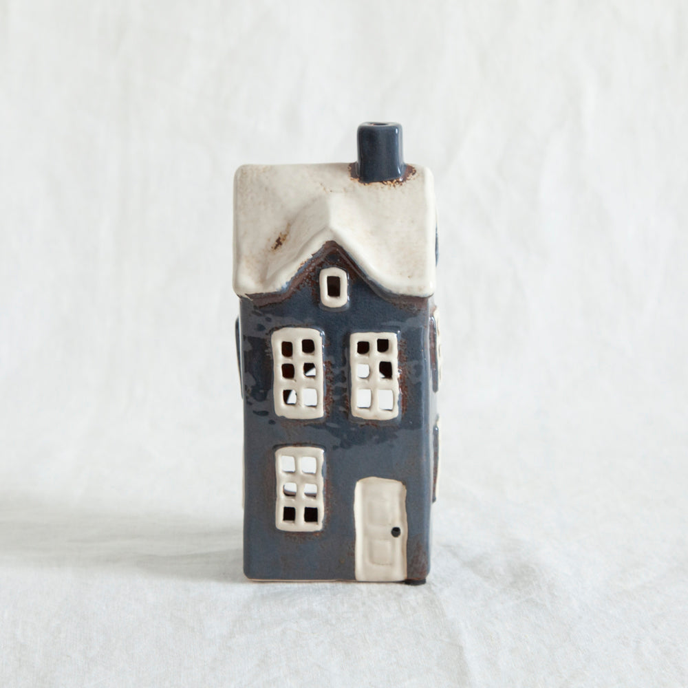 Ceramic Tealight Cottage Navy