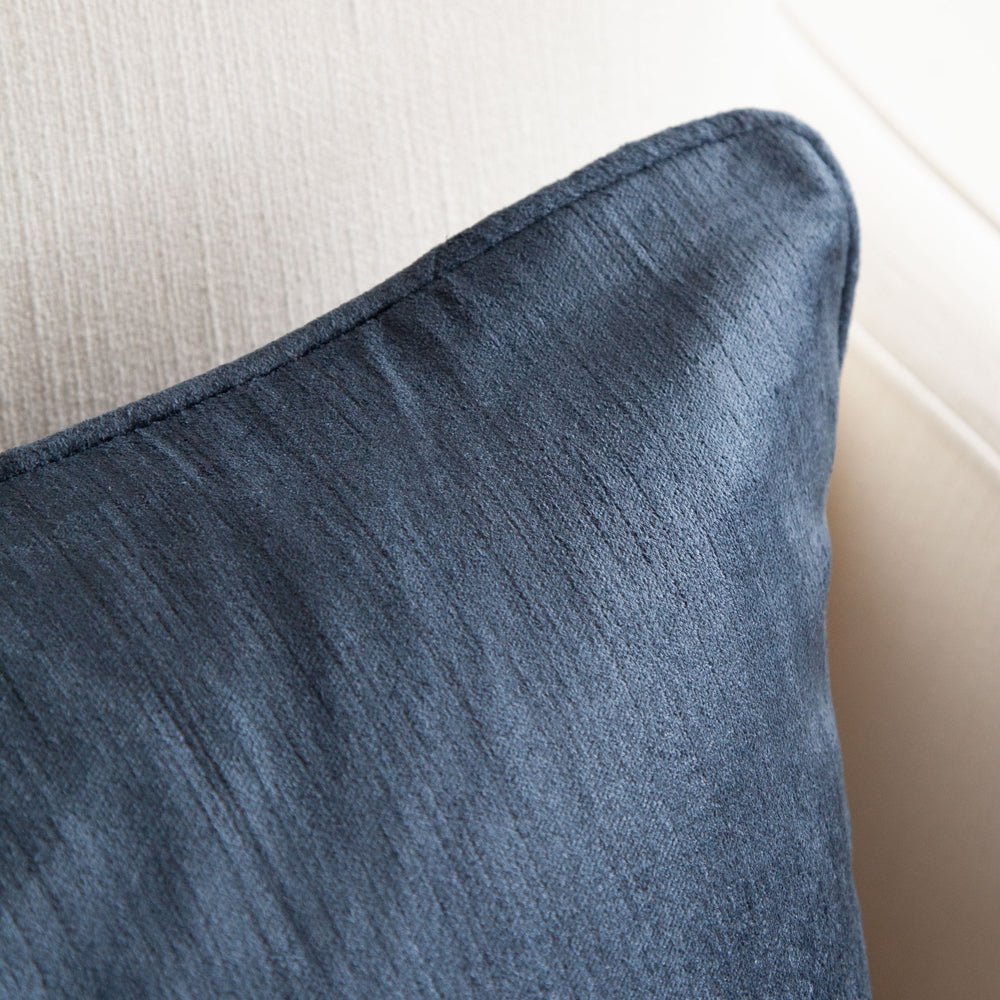 Crushed Velvet Cushion Atlantic Blue 40x60cm