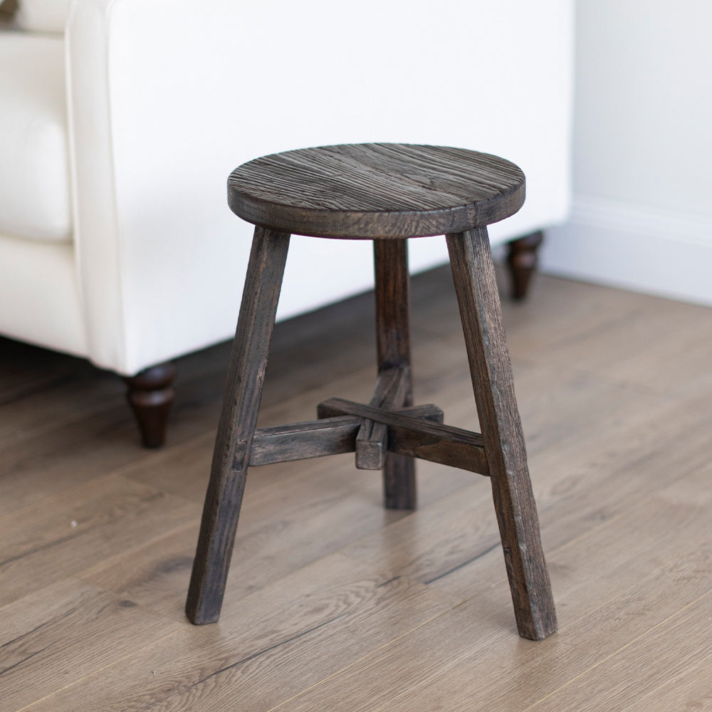 Cotswold Round Stool - Brown Japan
