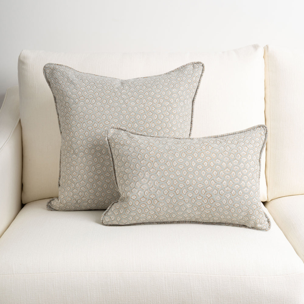 Cove Antique Blue Gold Cushion 50x50cm