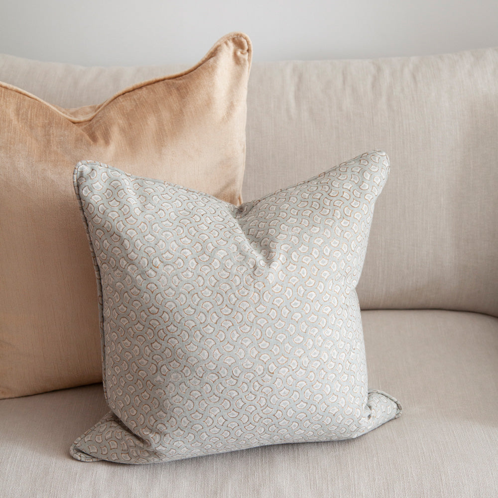 Cove Antique Blue Gold Cushion 50x50cm