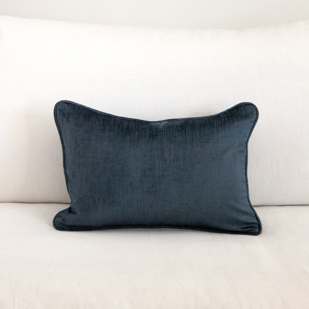 Crushed Velvet Cushion Atlantic Blue 30x45cm