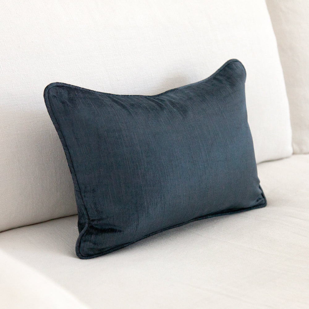 Crushed Velvet Cushion Atlantic Blue 30x45cm