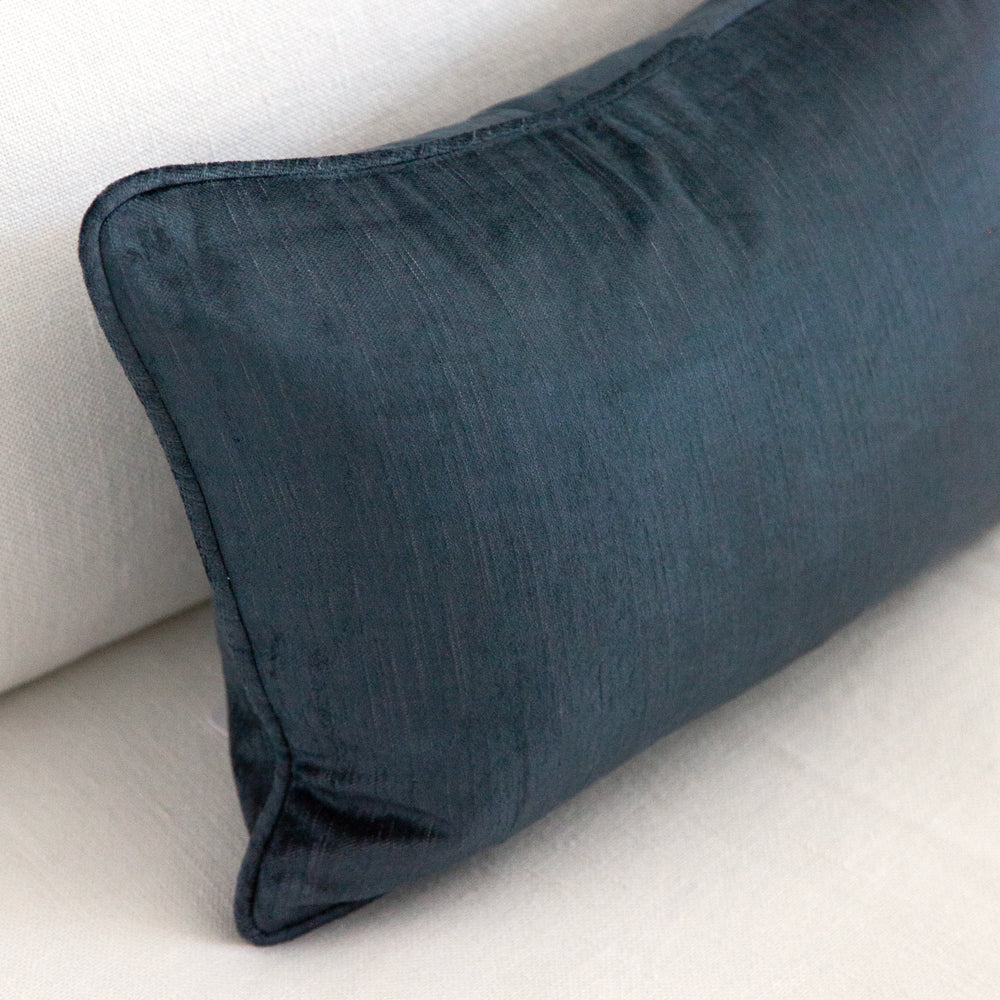 Crushed Velvet Cushion Atlantic Blue 30x45cm