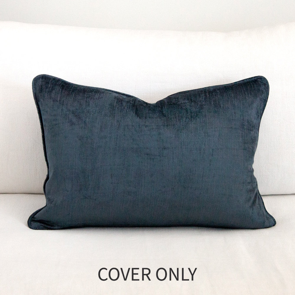 Crushed Velvet Cushion Atlantic Cover Only 40x60cm