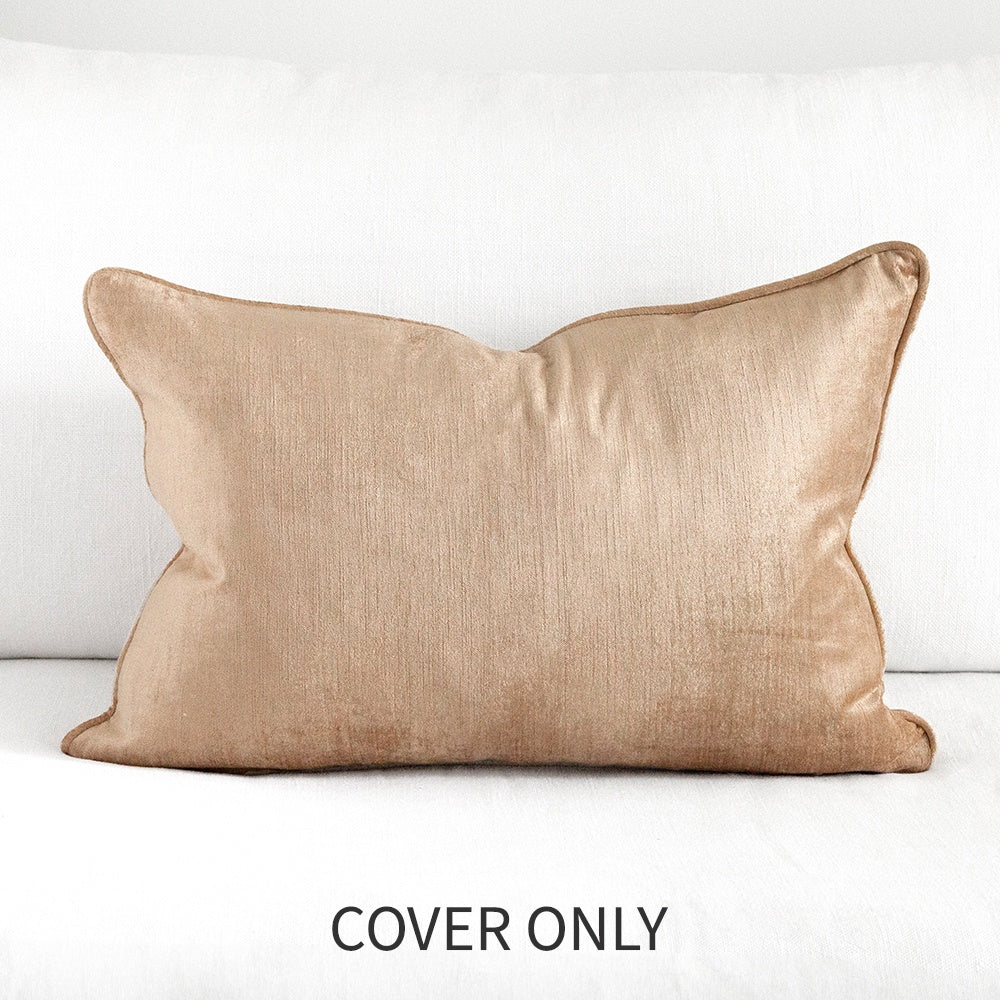 Gold velvet cushion cover.