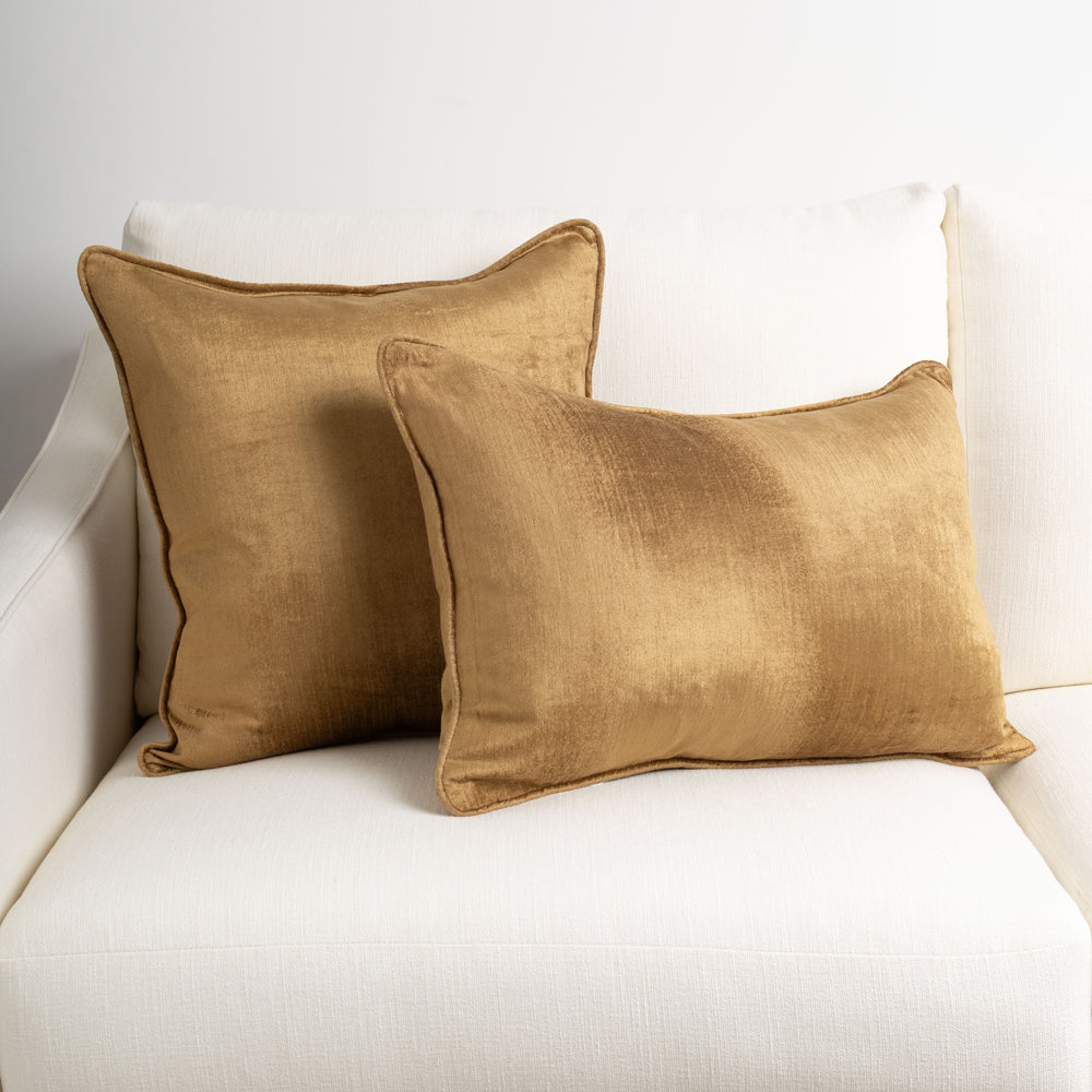 Crushed Velvet Cushion Gold 50x50cm