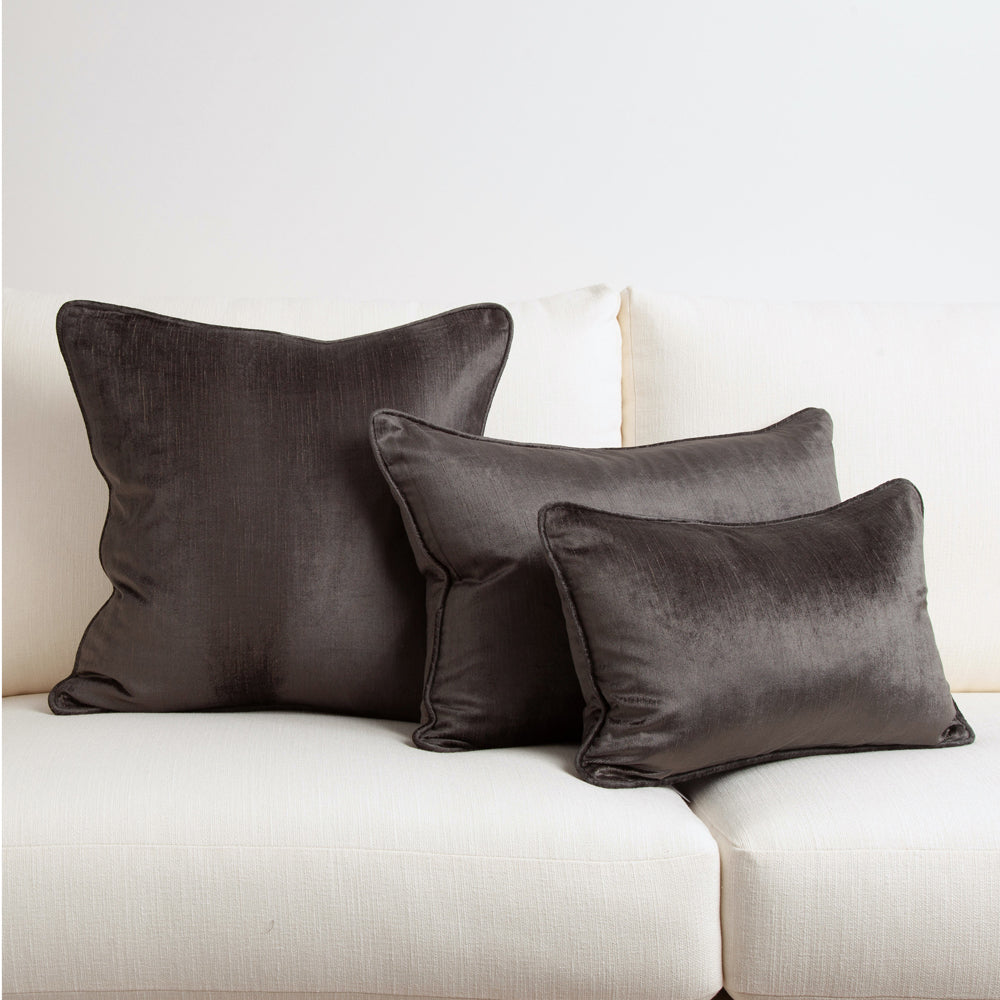 Crushed Velvet Cushion Graphite 50x50cm