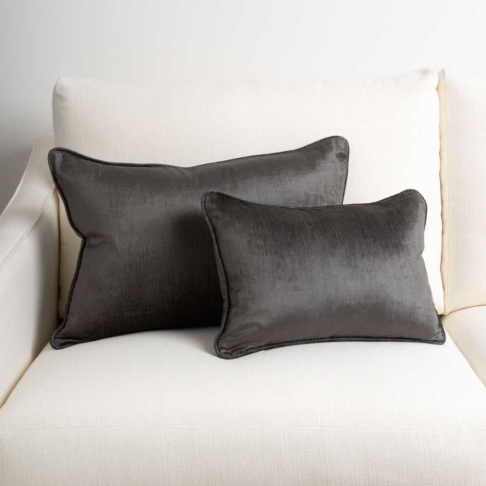 Crushed Velvet Cushion Graphite 30x45cm
