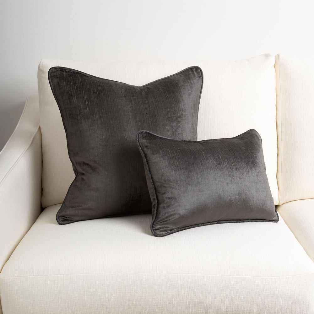 Crushed Velvet Cushion Graphite 30x45cm