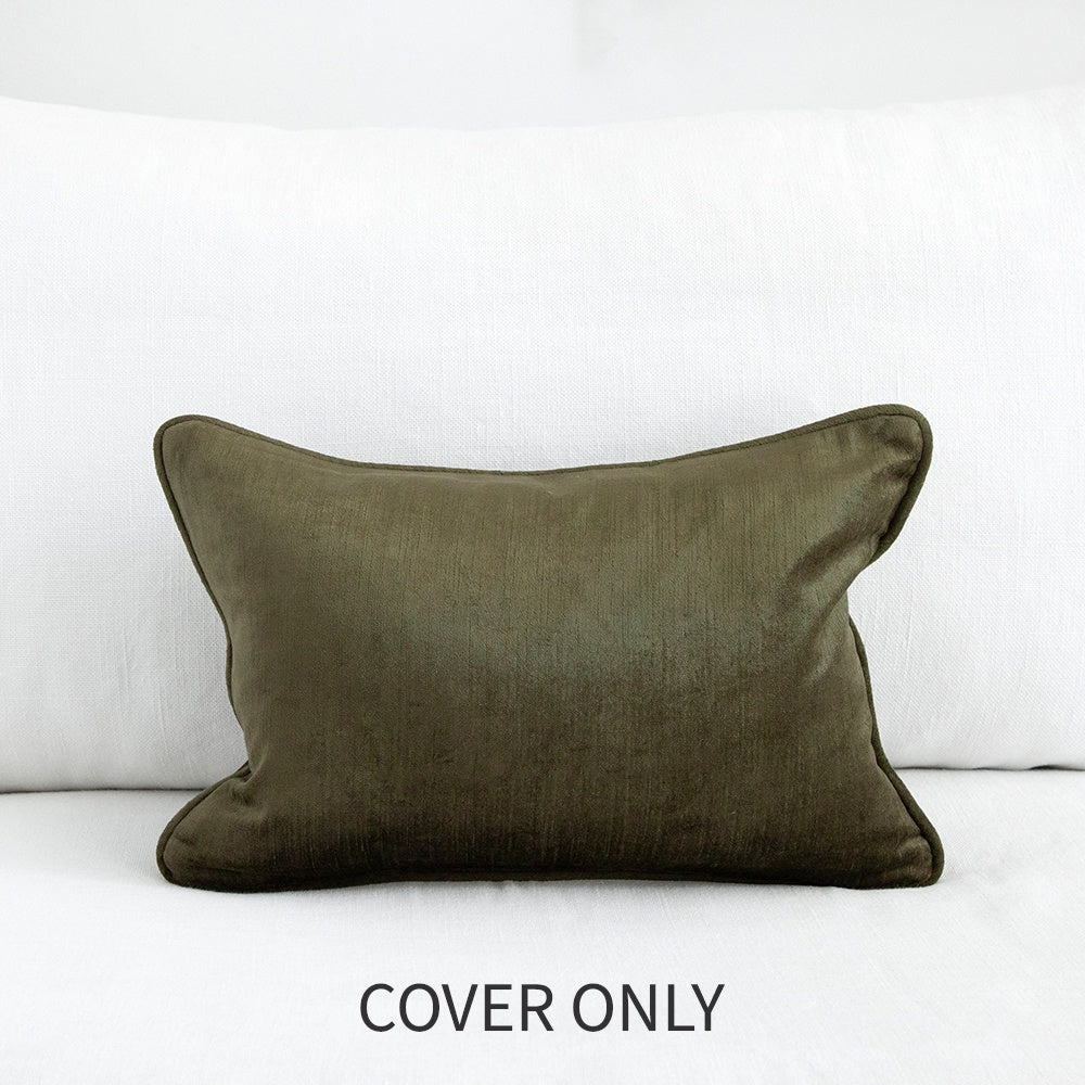 Green velvet cushion cover