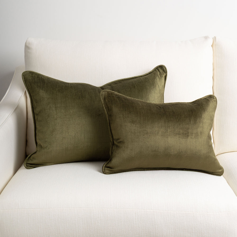 Crushed Velvet Cushion Kingston Green 40x60cm