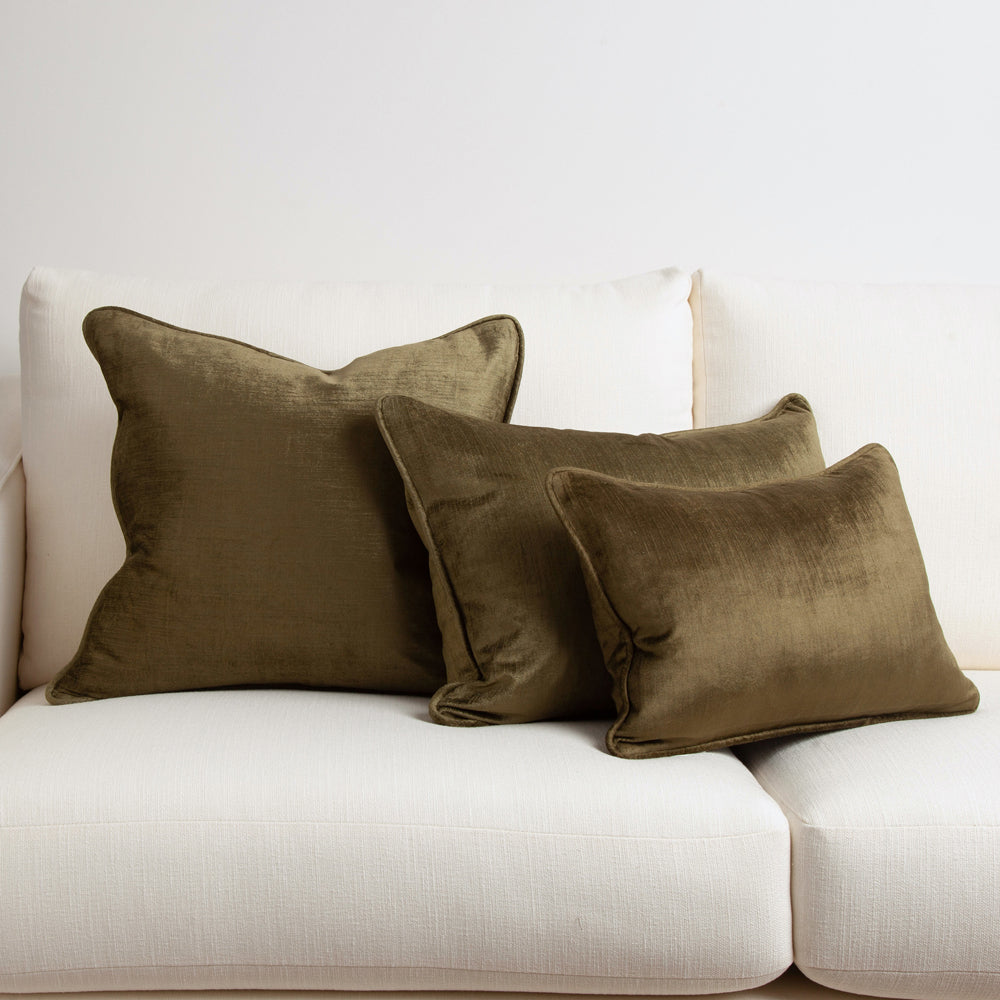Crushed Velvet Cushion Kingston Green 40x60cm