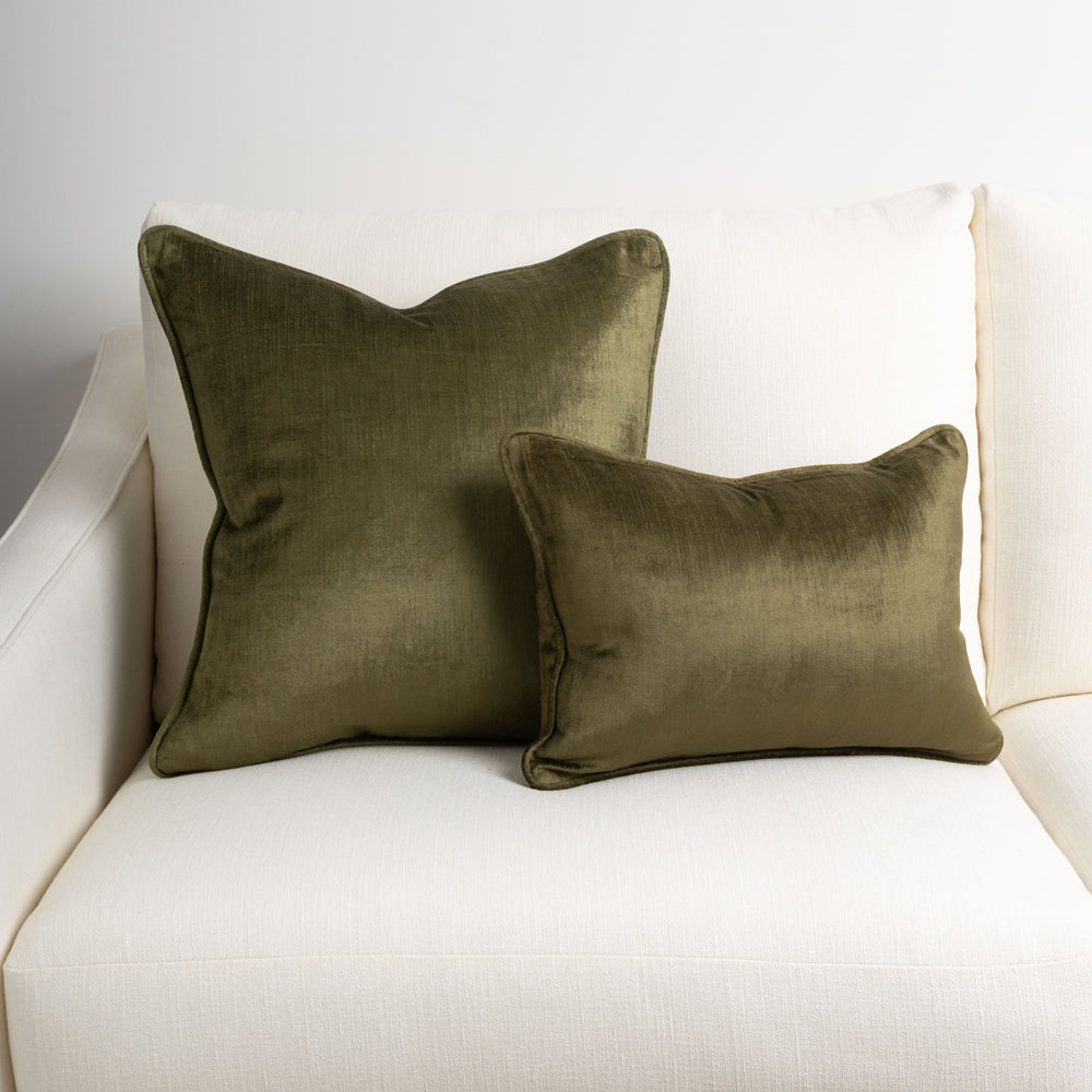 Crushed Velvet Cushion Kingston Green 30x45cm