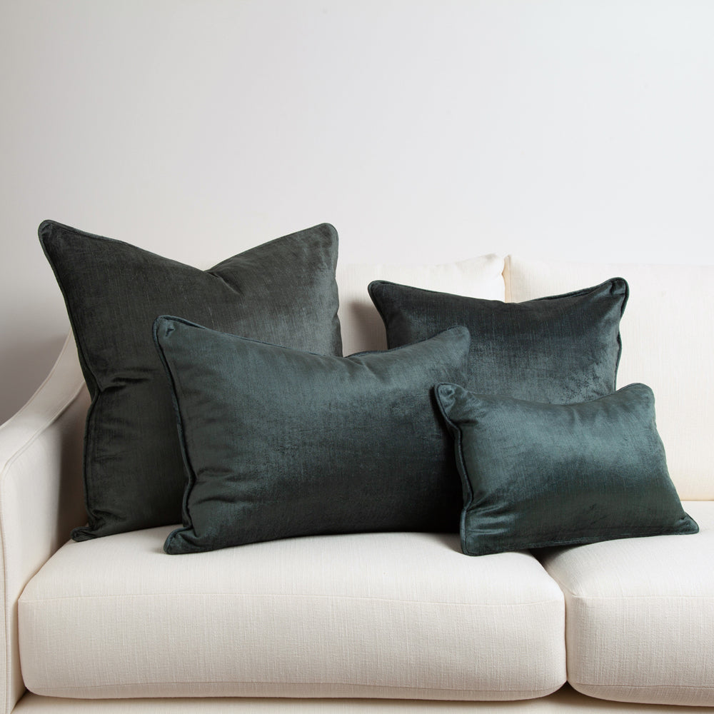 Crushed Velvet Cushion Lake 30x45cm