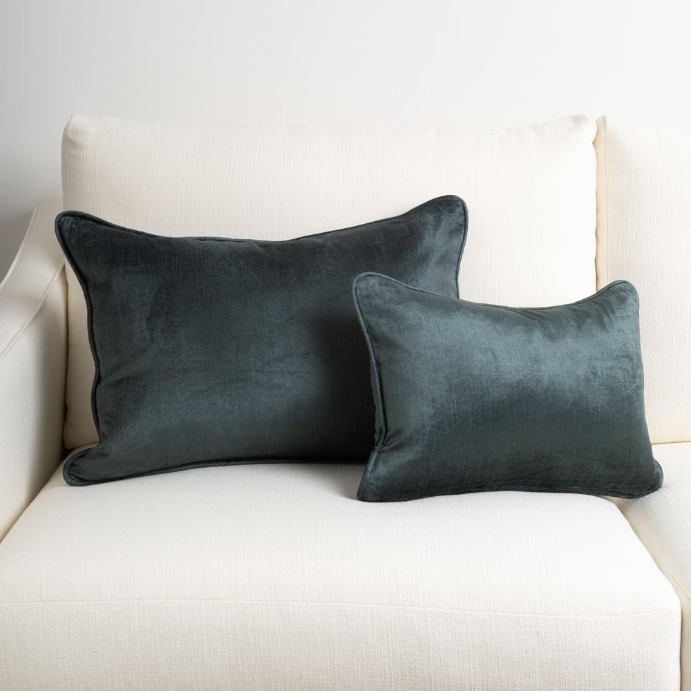 Crushed Velvet Cushion Lake 30x45cm