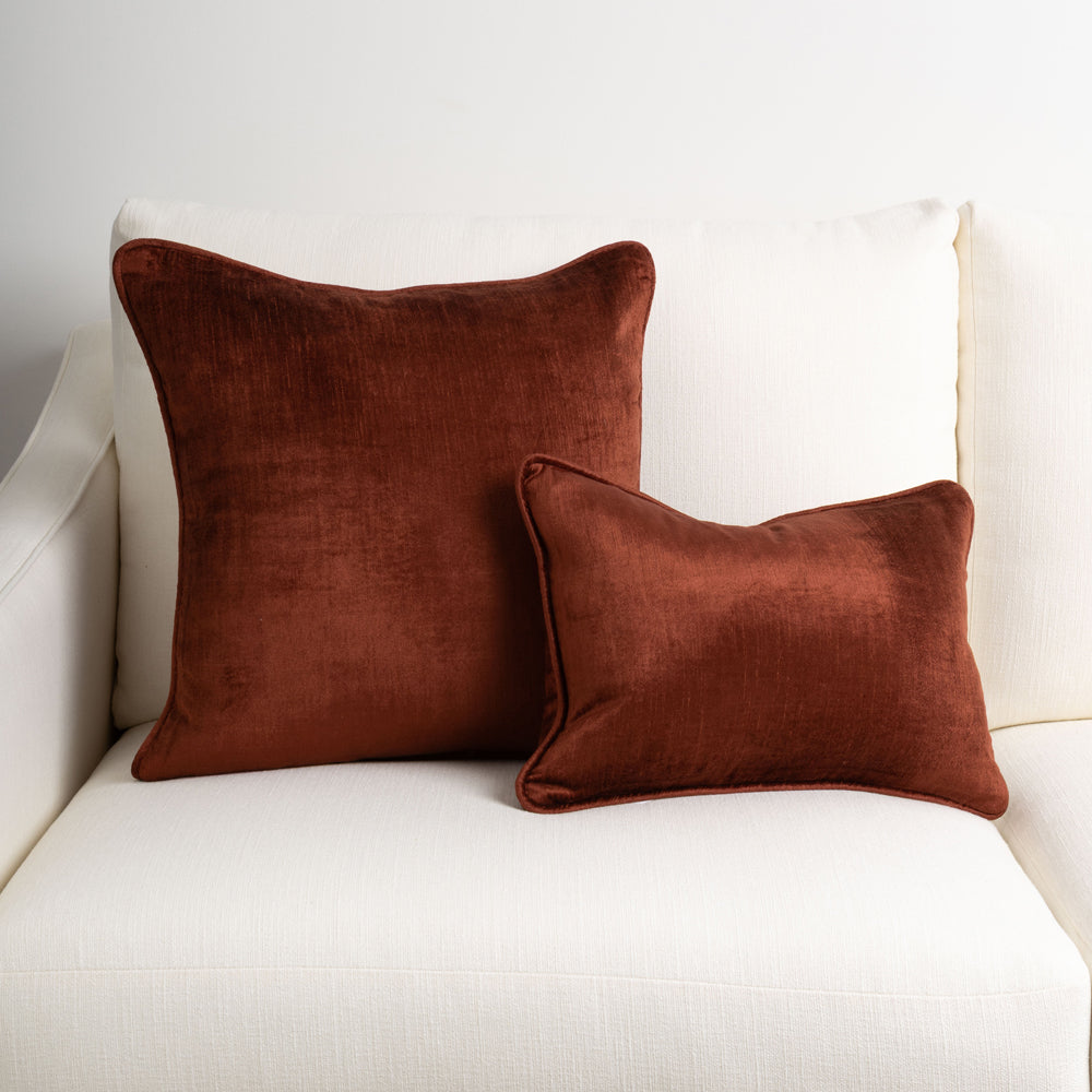Crushed Velvet Cushion Madder 50x50cm