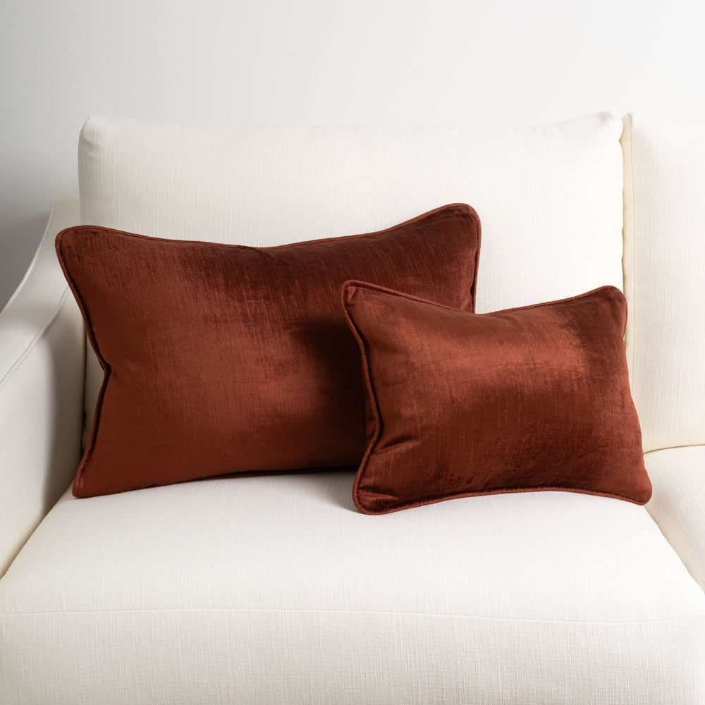 Crushed Velvet Cushion Madder 30x45cm