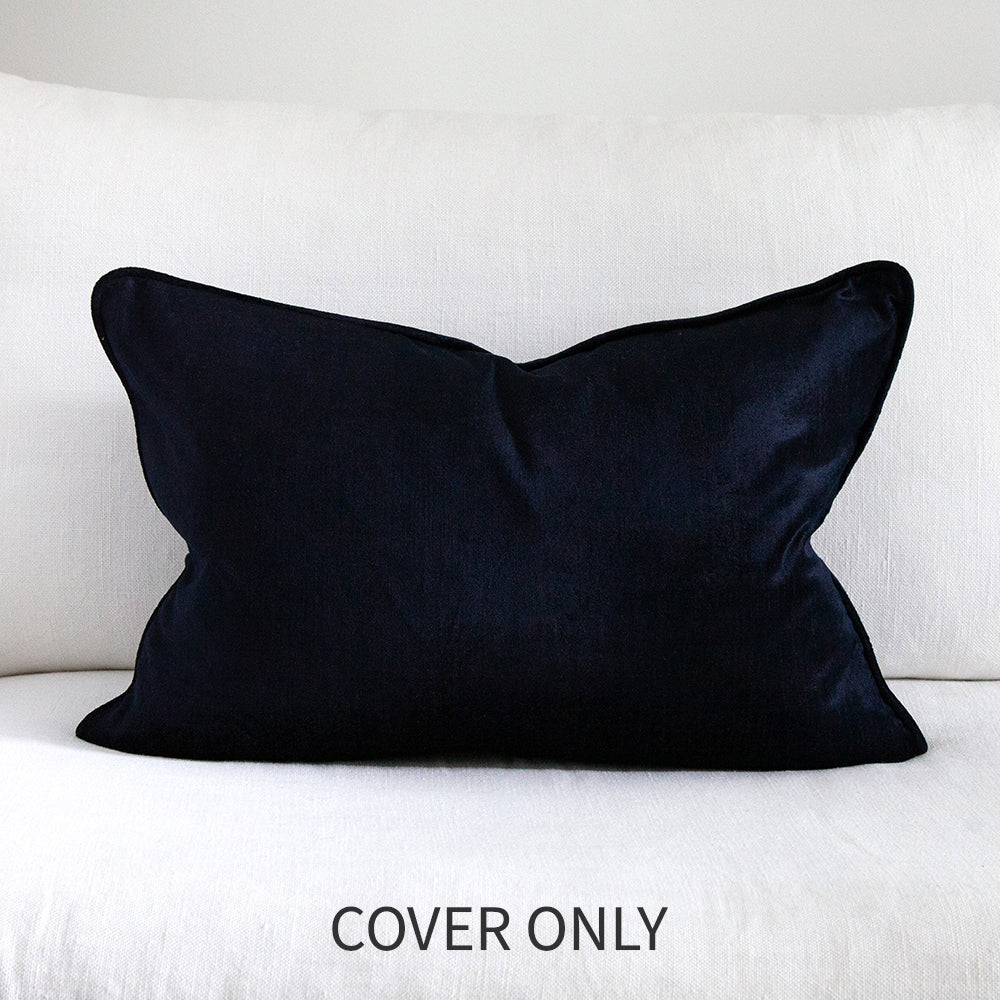 Dark navy blue velvet cushion cover.