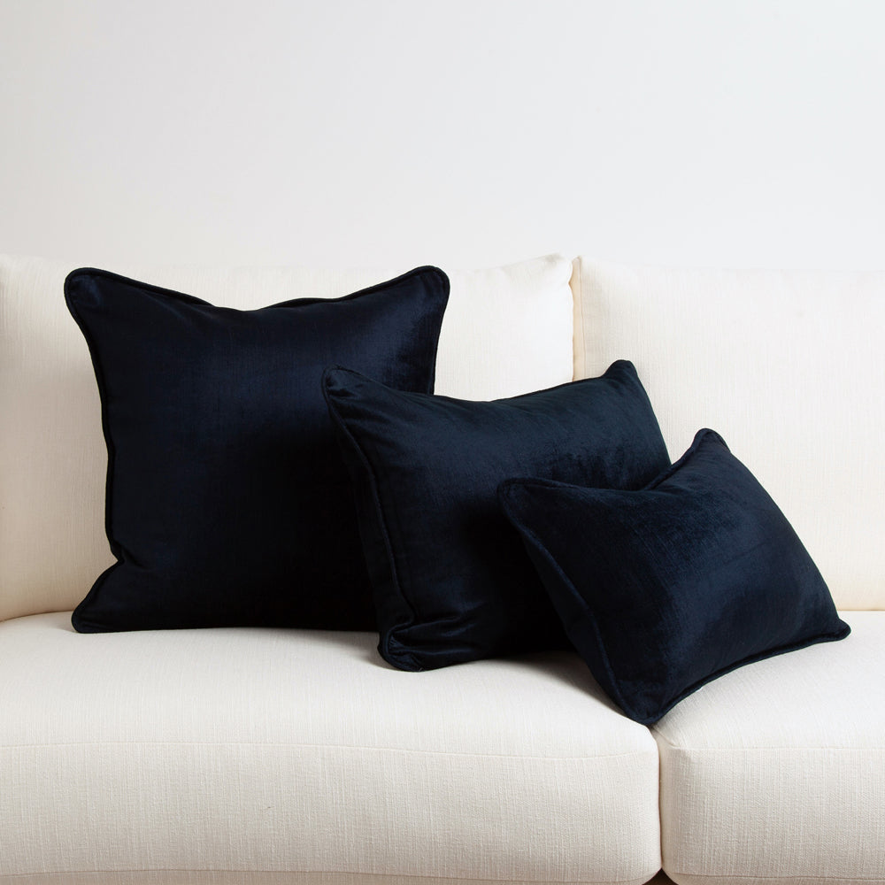 Crushed Velvet Cushion Midnight Blue 50x50cm
