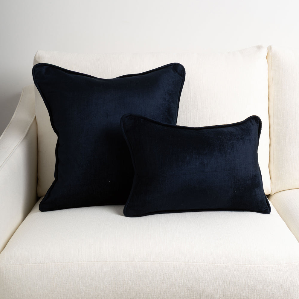 Crushed Velvet Cushion Midnight Blue 40x60cm