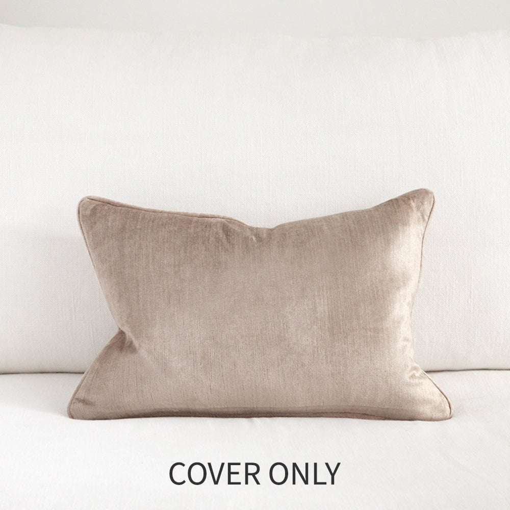 Crushed Velvet Cushion Oyster Cover Only 30x45cm