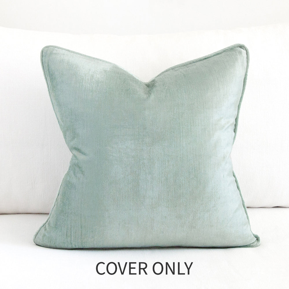 Crushed Velvet Cushion Sea Mist Cover Only 50x50cm