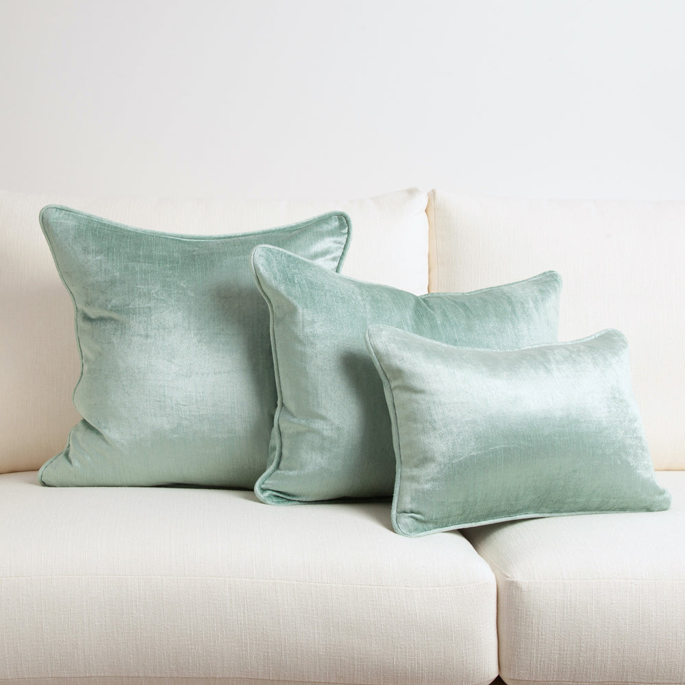 Crushed Velvet Cushion Sea Mist 40x60cm