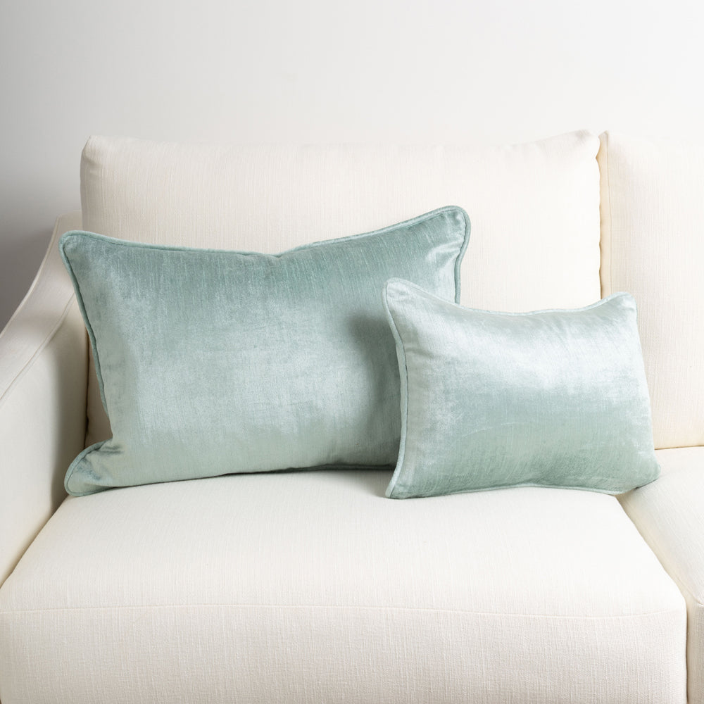 Crushed Velvet Cushion Sea Mist 40x60cm