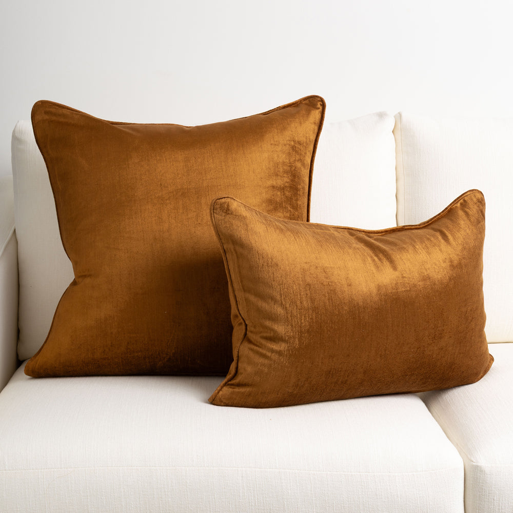Crushed Velvet Cushion Toffee 50x50cm
