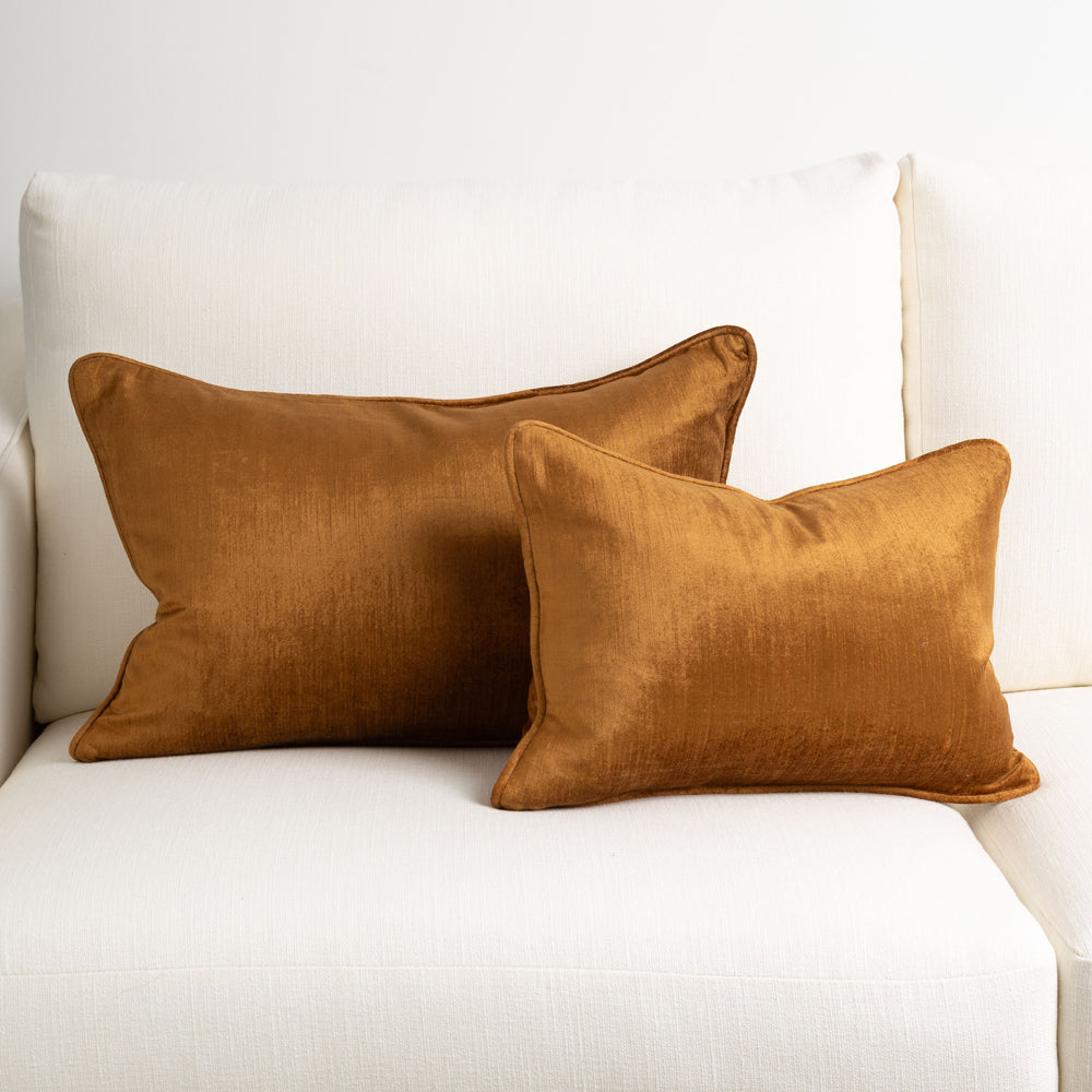 Crushed Velvet Cushion Toffee 30x45cm