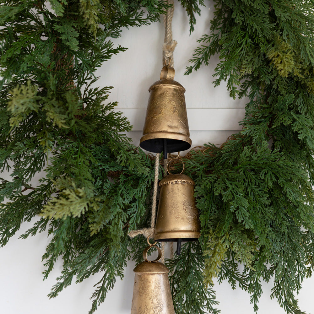 Cypress Wreath & Bells Decorative Set
