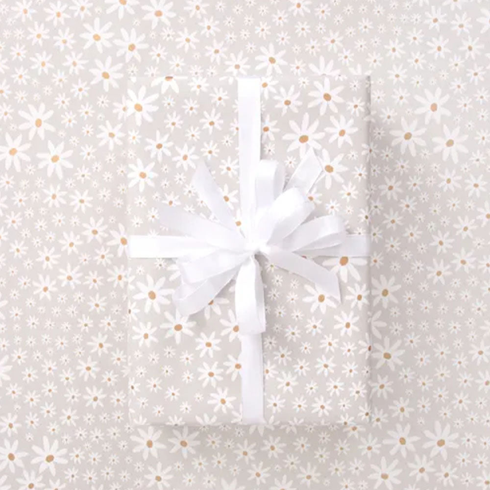 Daisy Grey Wrapping Paper Roll