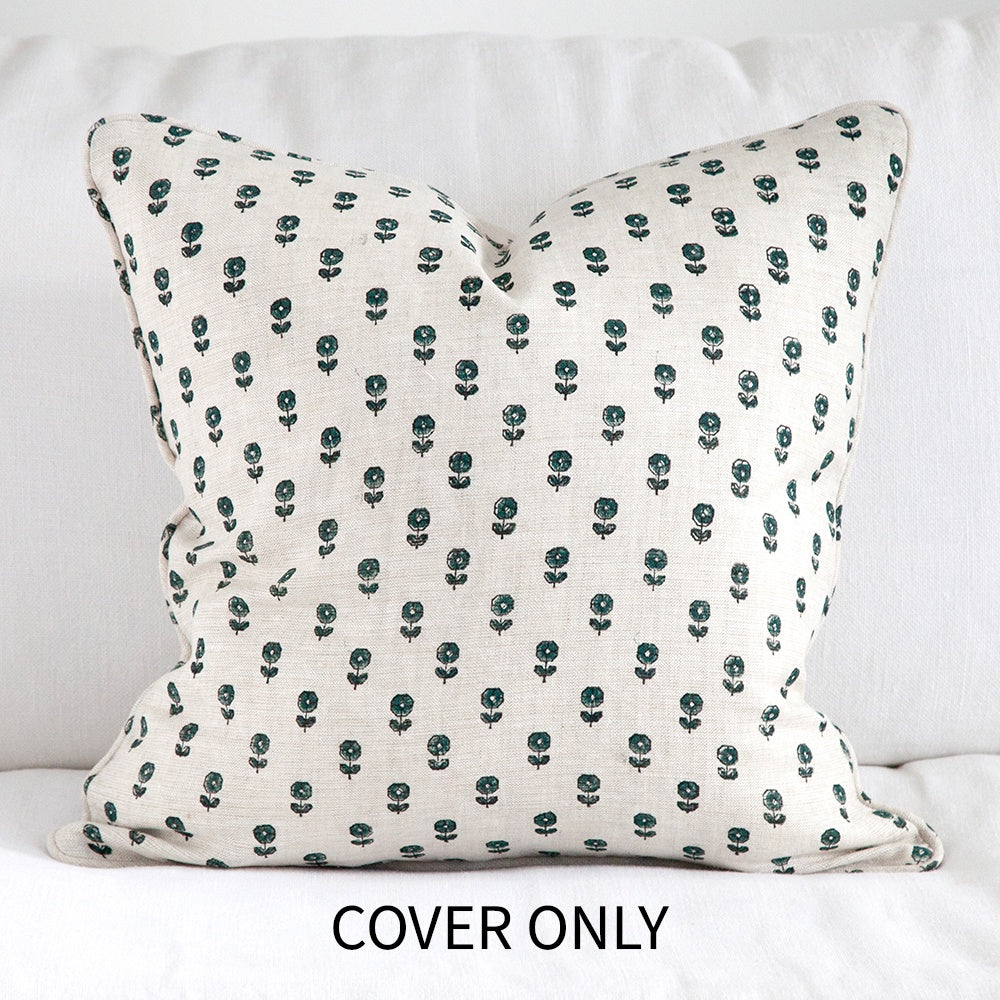 Daisy Ink Blue Cushion Cover Only 50x50cm