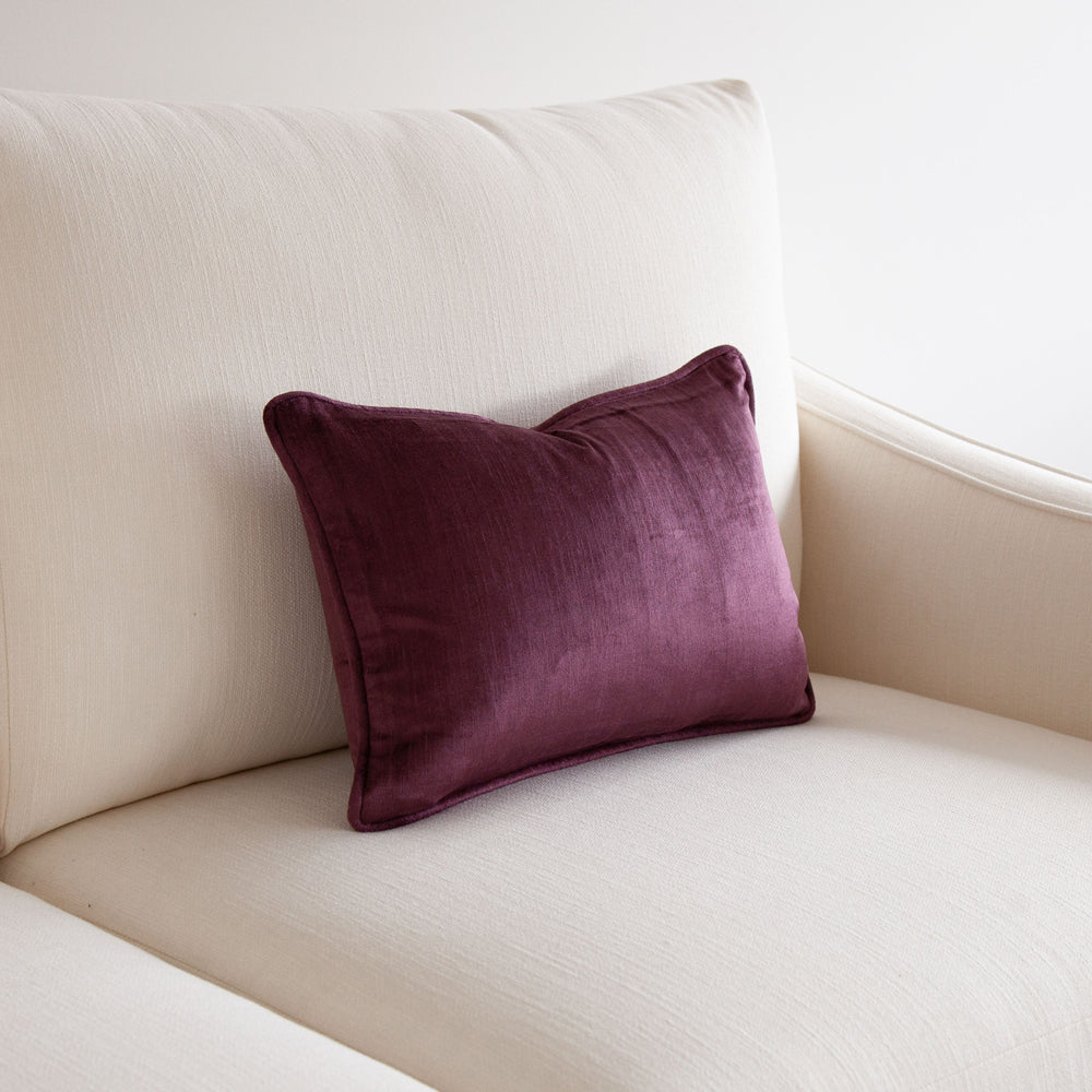 Crushed Velvet Cushion Damson 30x45cm