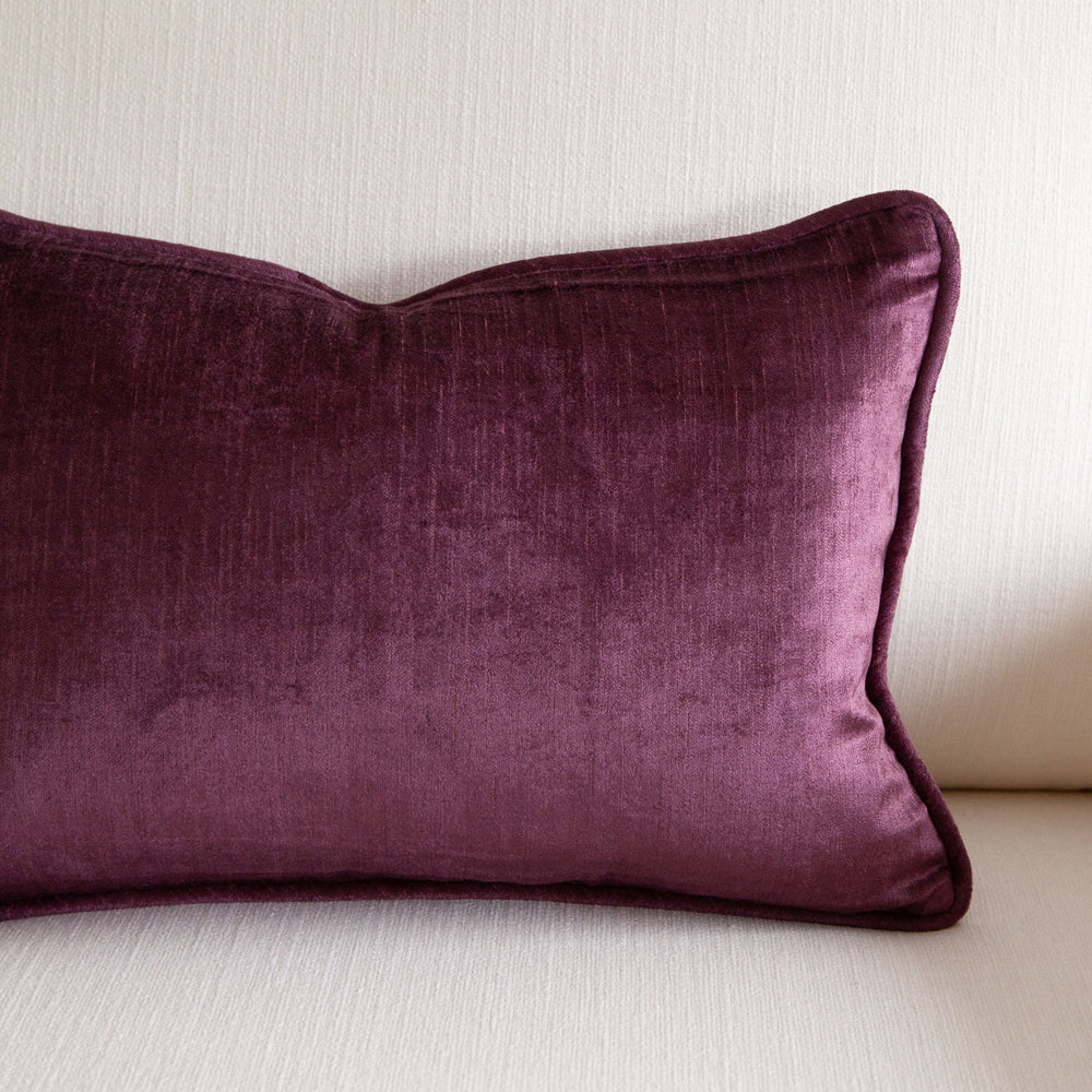 Crushed Velvet Cushion Damson 30x45cm