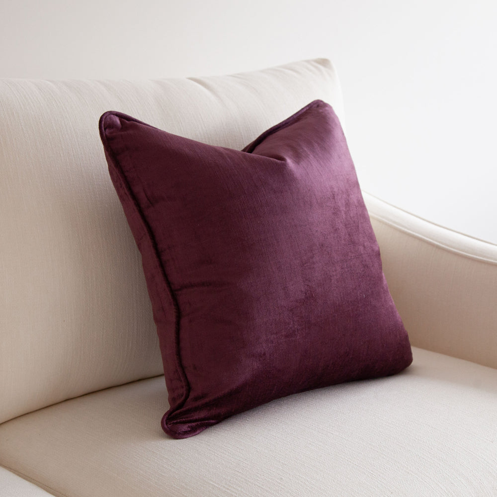 Crushed Velvet Cushion Damson 50x50cm