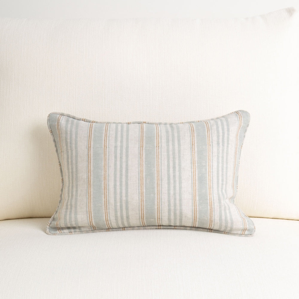 Dobby Antique Blue Gold Cushion 30x45cm