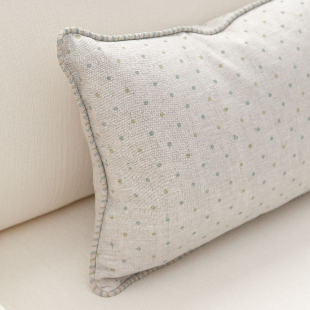 Dot Tarragon/Bay Blue Cushion 30x45cm